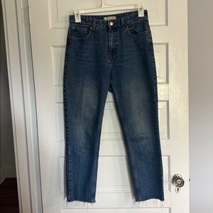 We The Free Classic Blue Straight Frayed Denim